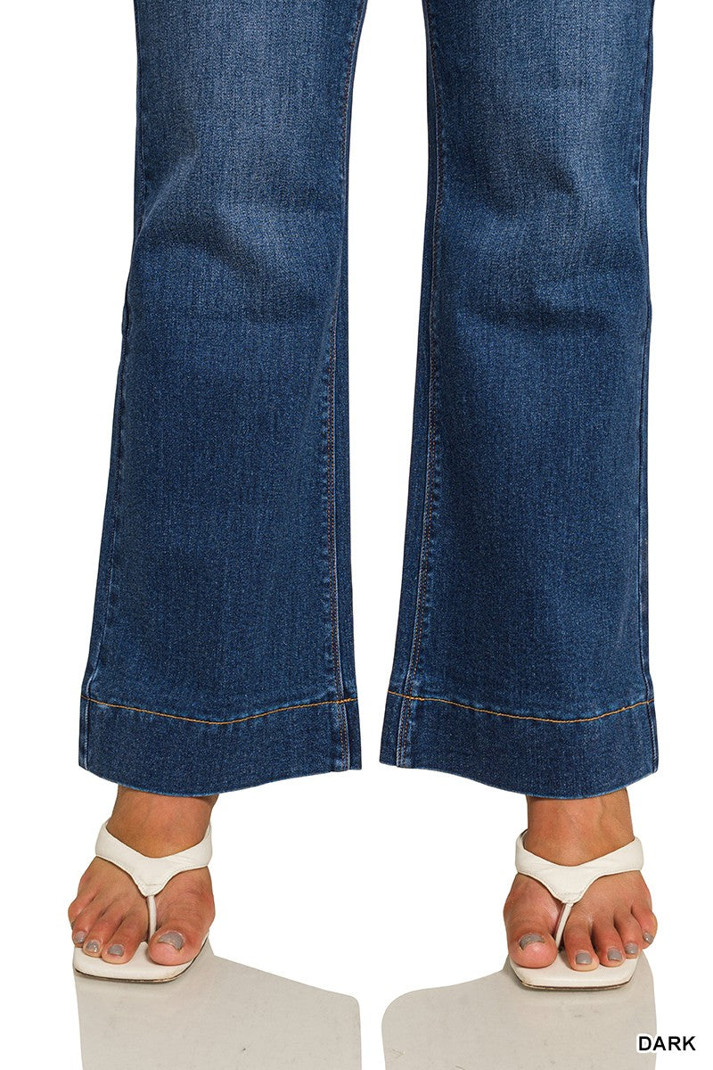 Zenana Tummy Control Flare Denim