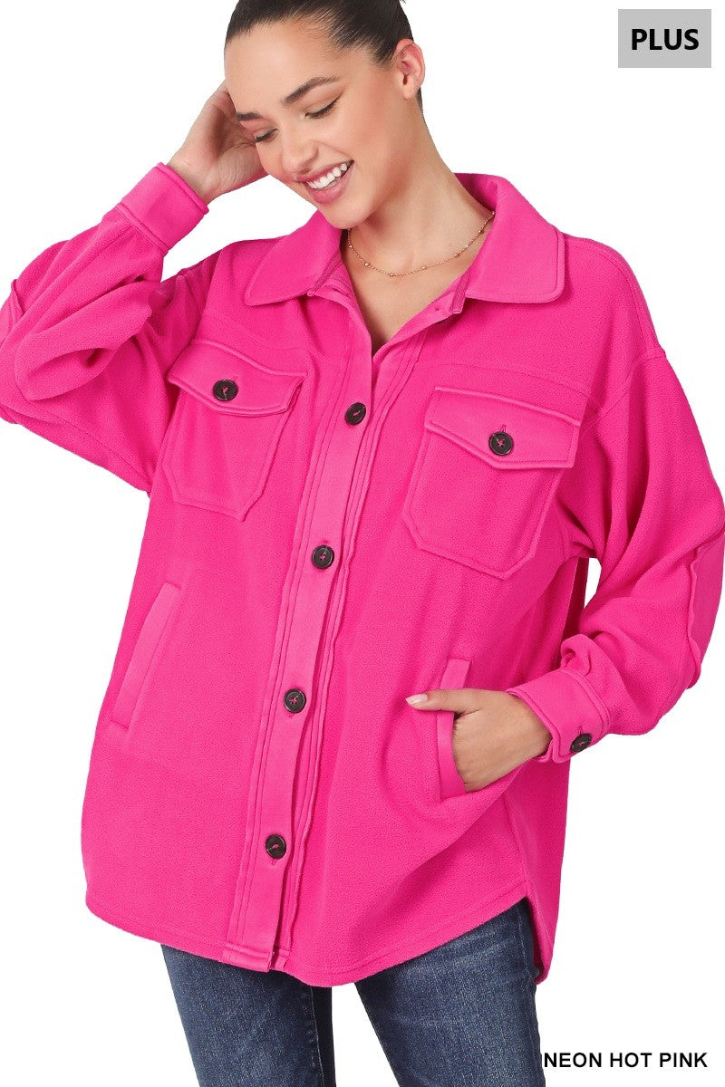 Don't Be Basic Fleece Shacket