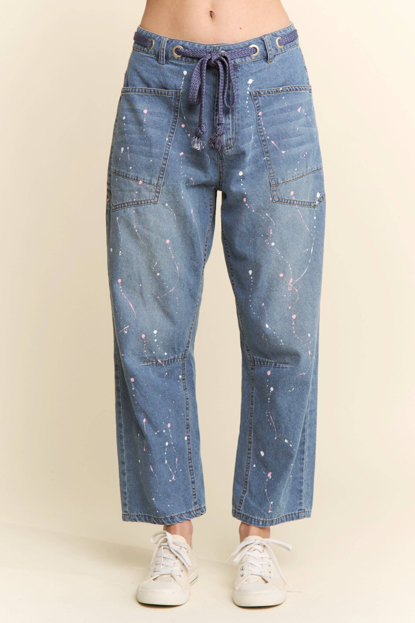 Paint-Splatter Relaxed Jeans