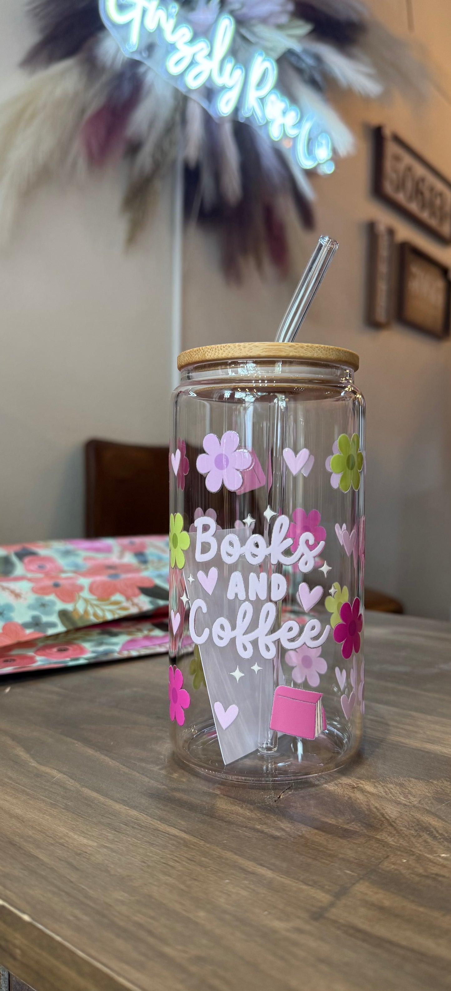 Glass Tumbler w/Bamboo Lid & Straw