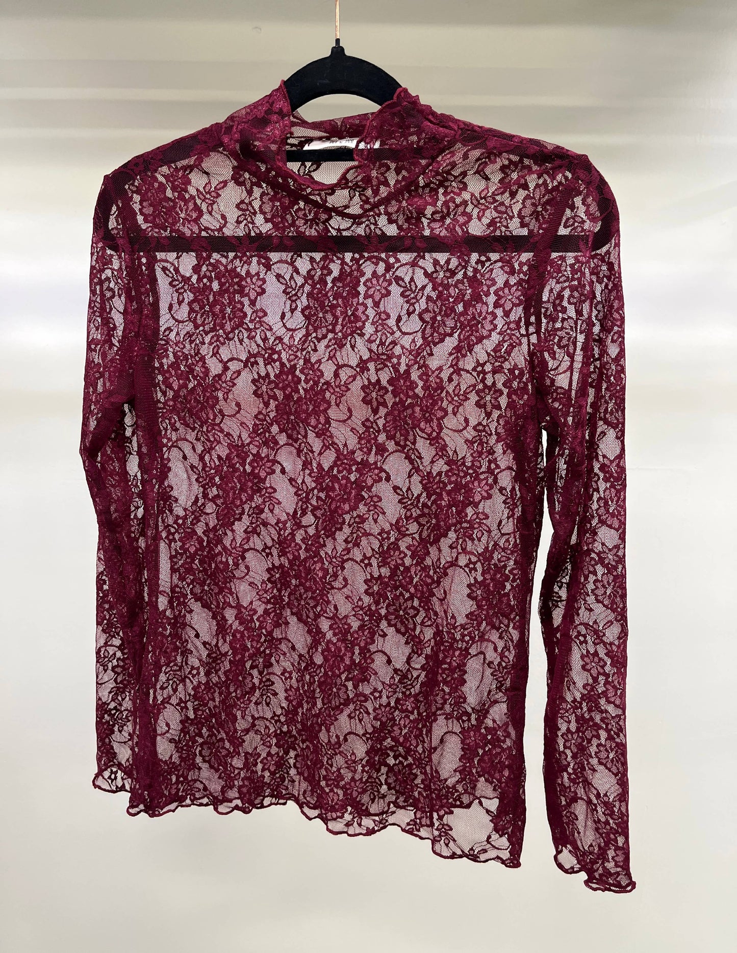 Floral Print Lace Long Sleeve Top