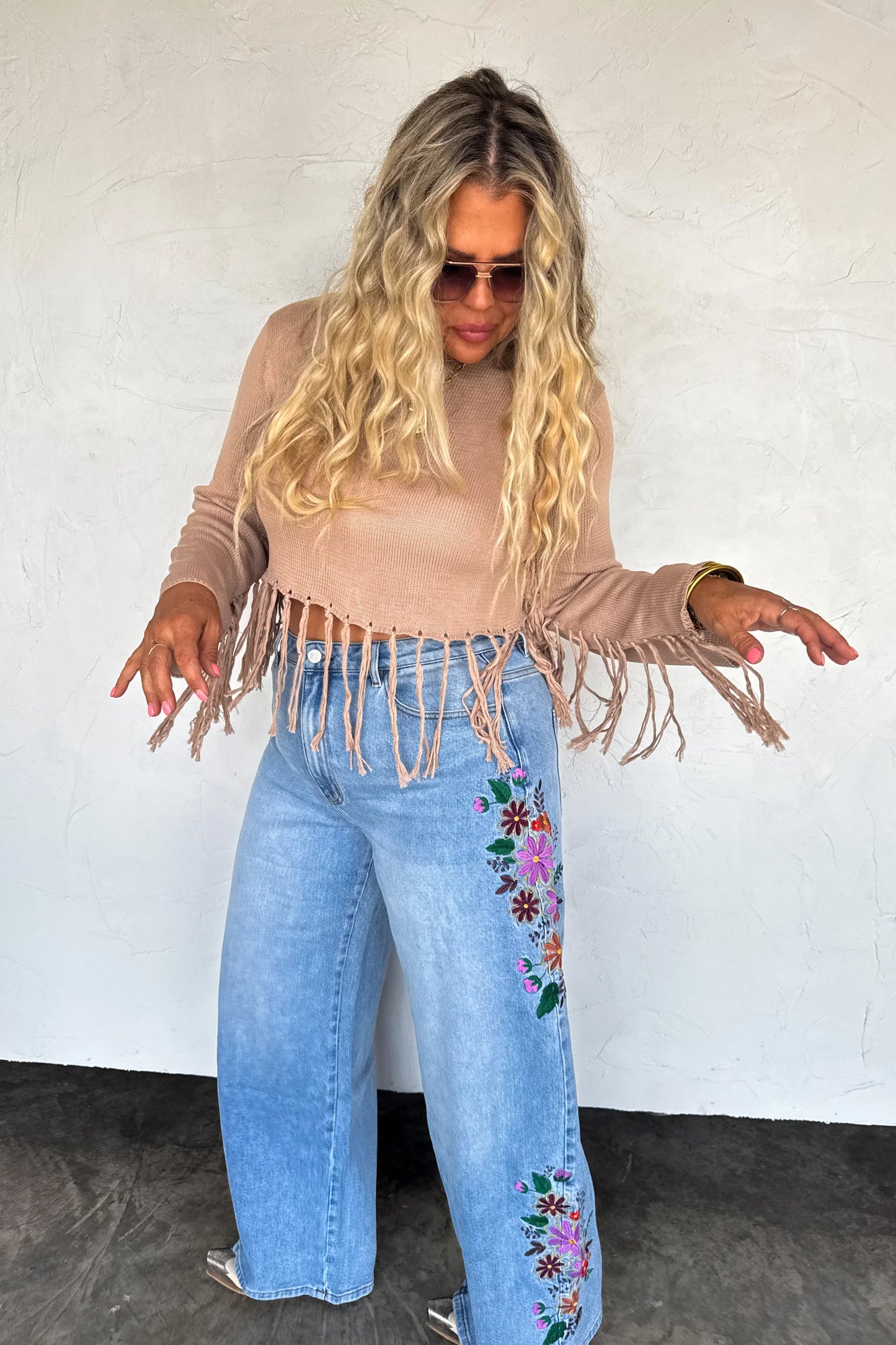 Evie Floral Embroidered Jean by Blakely