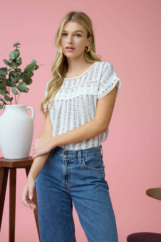 Striped Floral Top