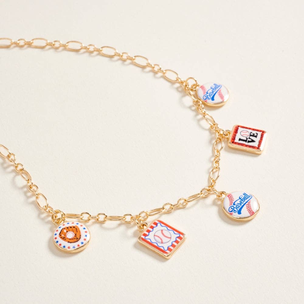 Baseball Charm Necklace