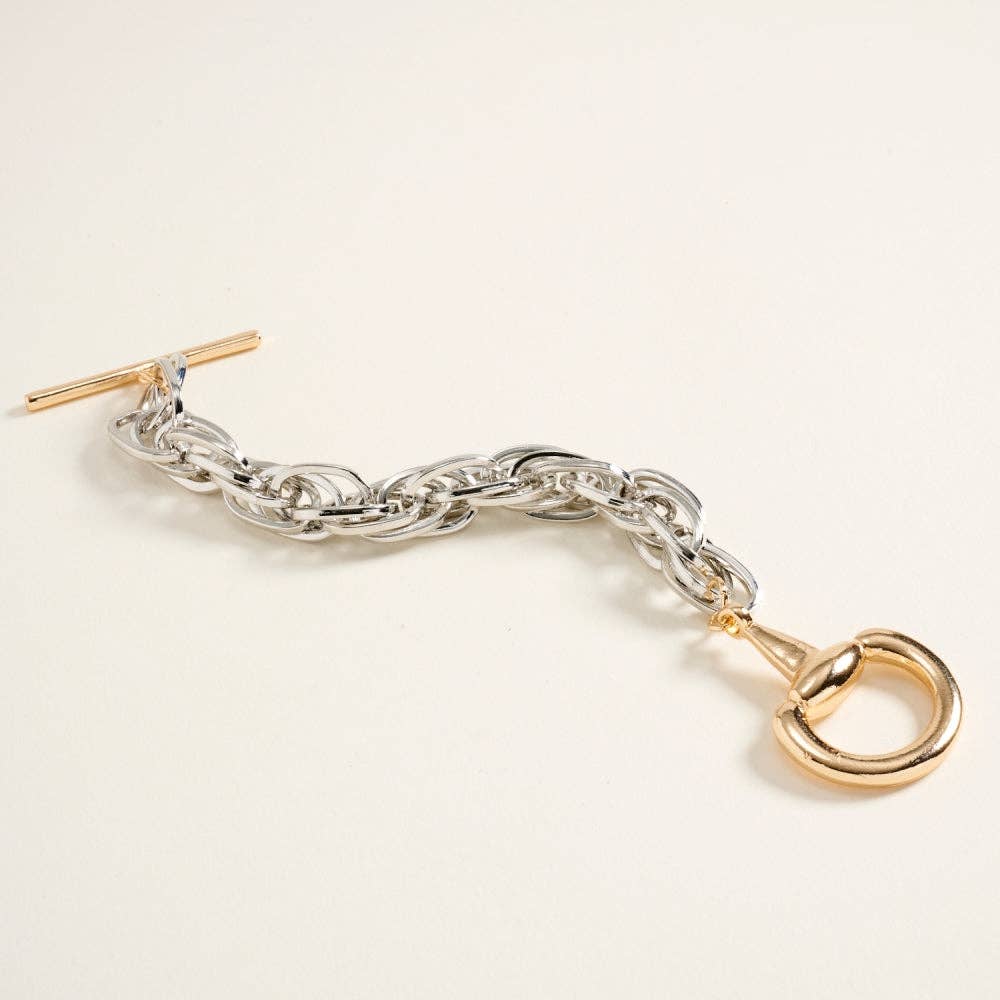 Horsebit Toggle Chain Bracelet