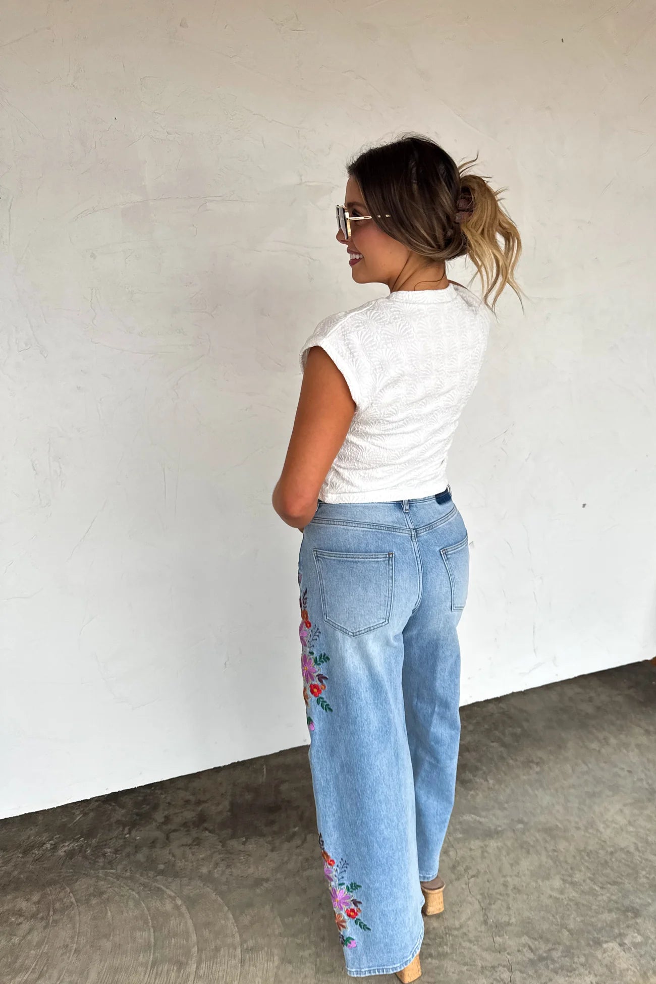 Evie Floral Embroidered Jean by Blakely