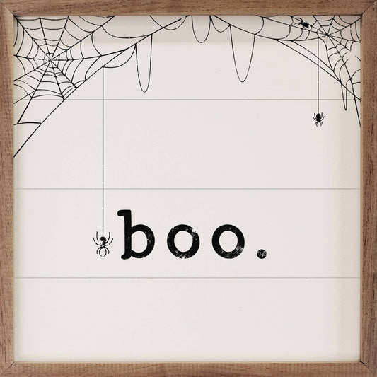 Boo Spiderweb Sign