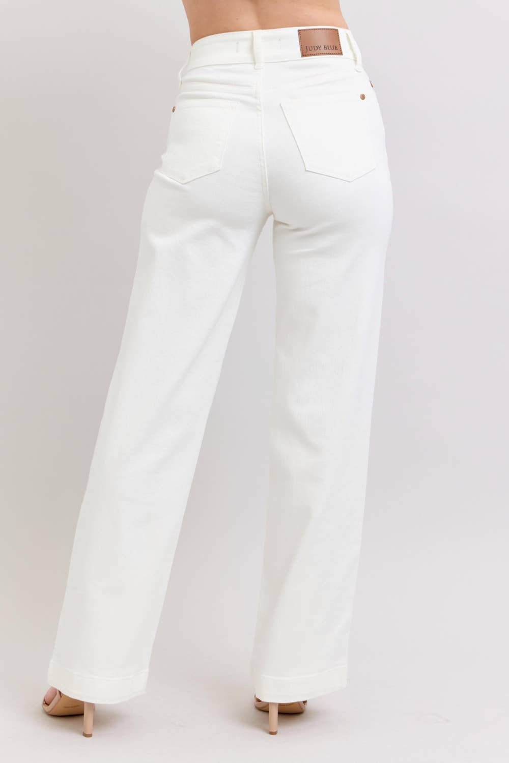 The Double Button White Trouser by Judy Blue