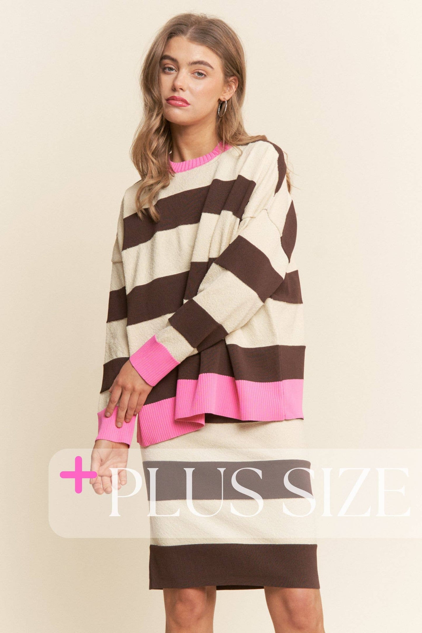 Striped Soft Knit Long Sleeve Sweater