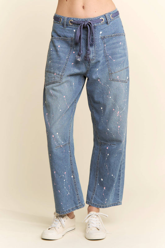 Paint-Splatter Relaxed Jeans