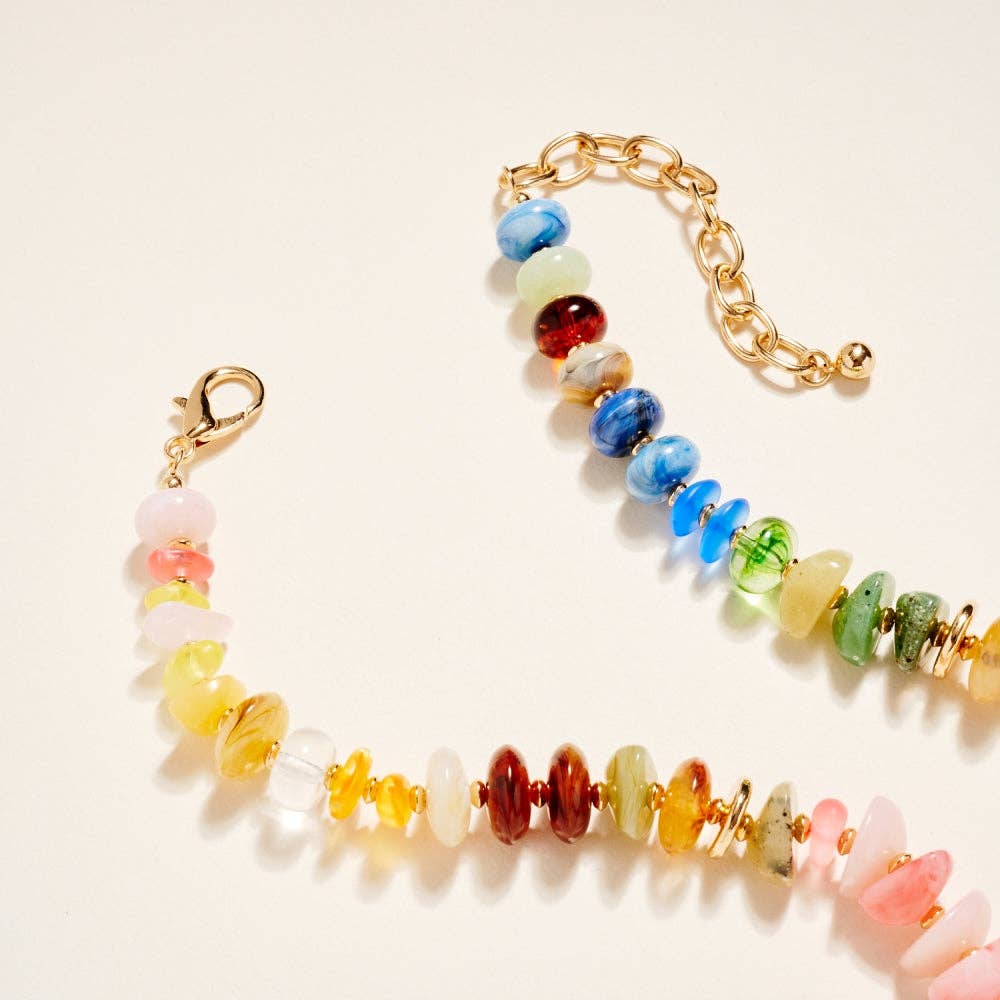 Resin Bead Bow Pendant Necklace