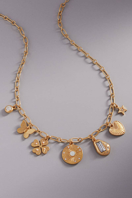 Vintage Disk Charm7th Necklace