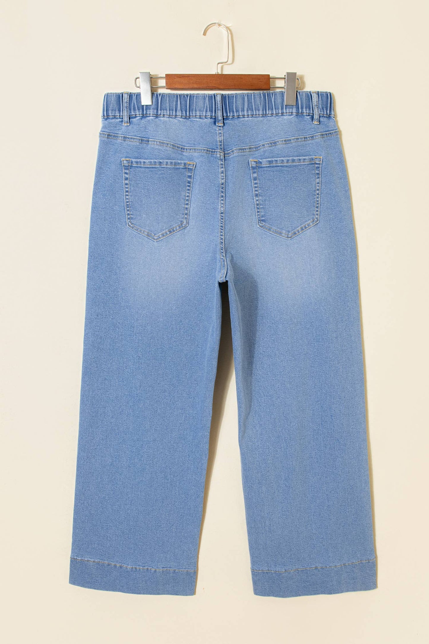 Acid Wash Contrast Pull On Jeans