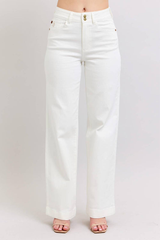 The Double Button White Trouser