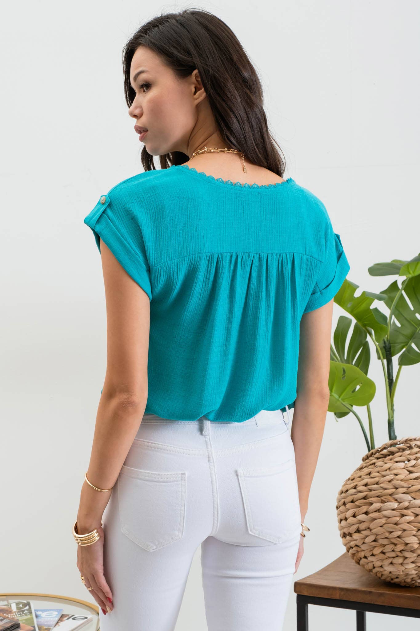 Lace Trim Blouse