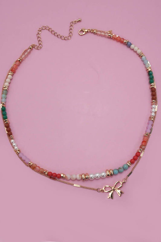 Beaded Bow Necklace