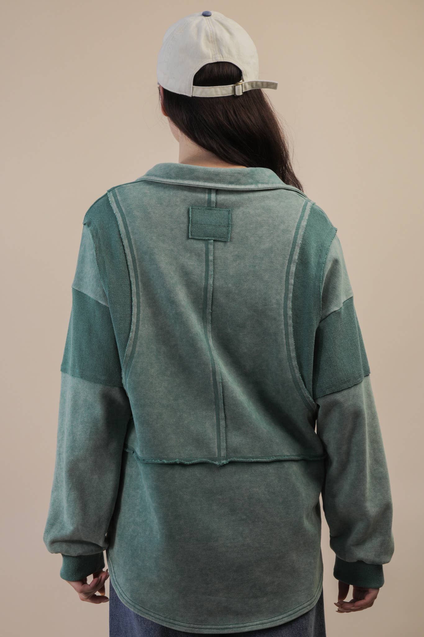 Mineral Washed Oversized French Terry Knit Top