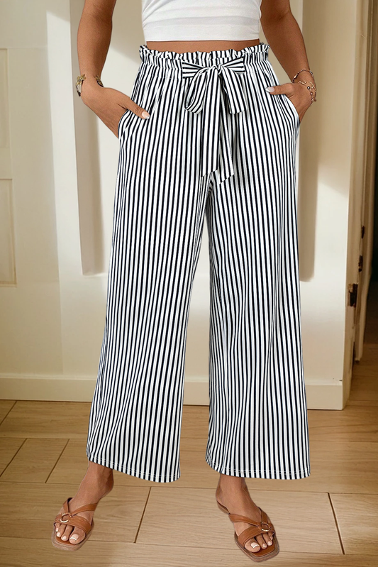 Stripe Tied High Waist