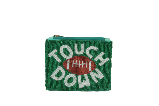 Fully Beaded Touch Down Theme Coin Purse