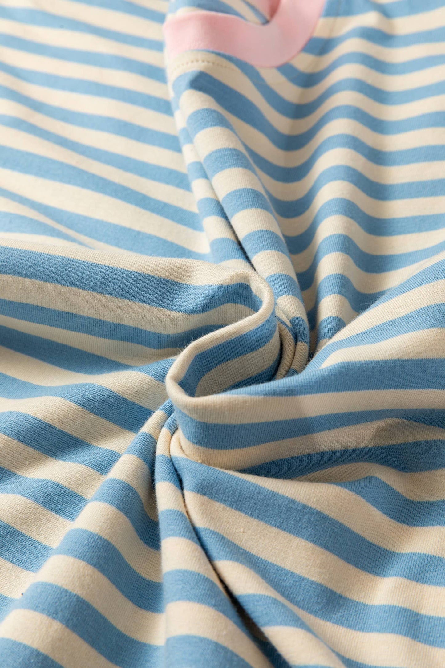 Stripe Contrast Crew Neck Tee