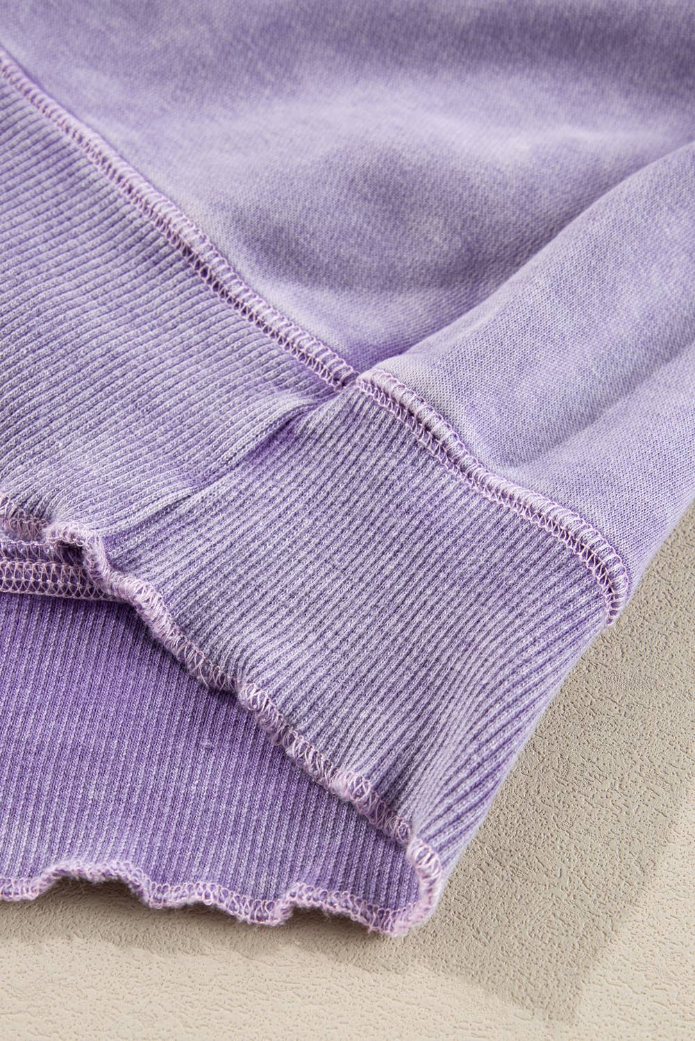 Patchwork Frilled Trim Pullover Sweatshirt