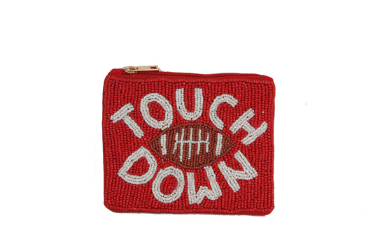 Fully Beaded Touch Down Theme Coin Purse
