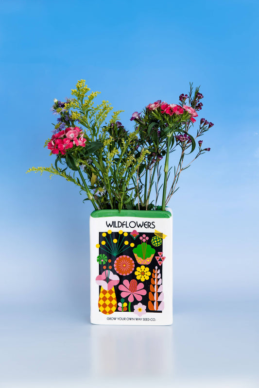 Wildflower Seeds Ceramic Vase