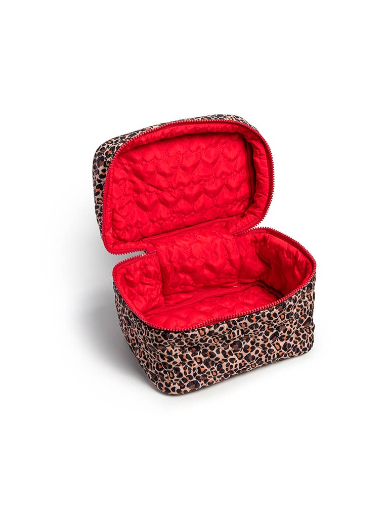 Cosmetic Travel Case / Makeup Bag - Cheetah Print
