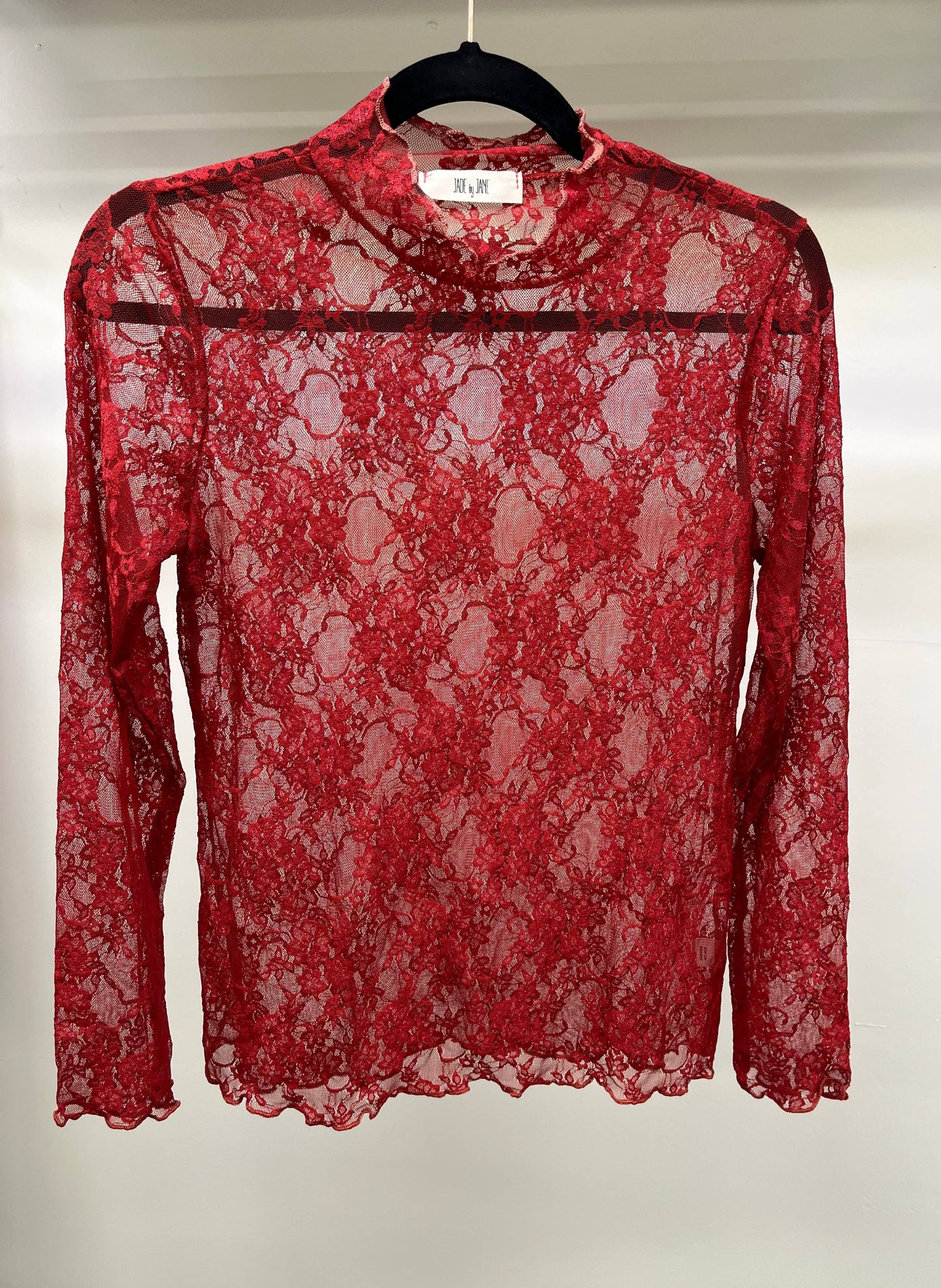 Floral Print Lace Long Sleeve Top