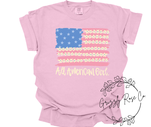 All American Girl Comfort Colors Graphic Tee