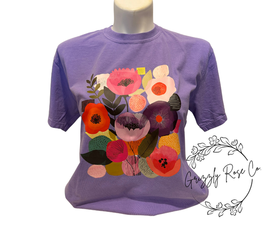 Bright Blooms Comfort Colors Graphic Tee