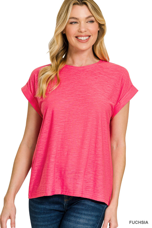 Hacci Slub Rolled Sleeve