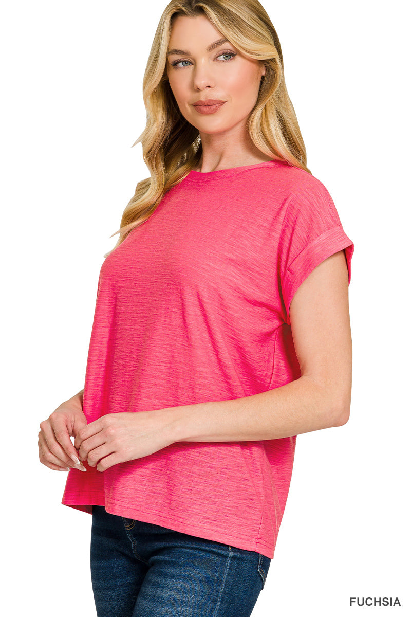 Hacci Slub Rolled Sleeve