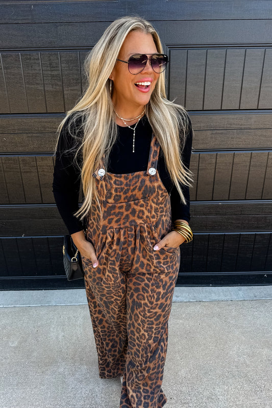 Cheetah Carli Boho Overalls by Blakely
