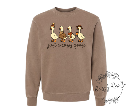 Just a Cozy Goose Crewneck Sweatshirt