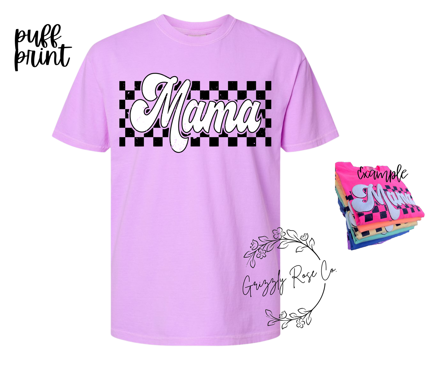 Puff Print Mama Comfort Colors Graphic Tee