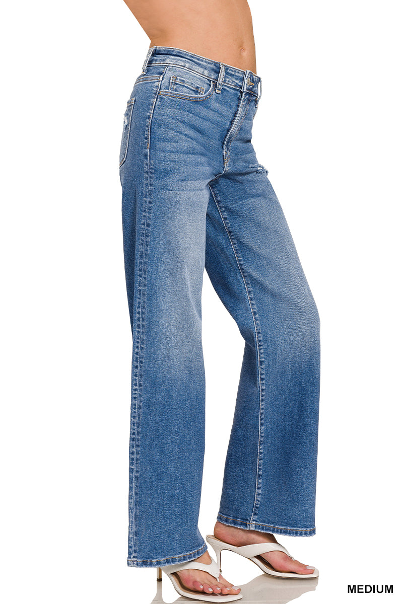 High Waist Straight Leg Jean
