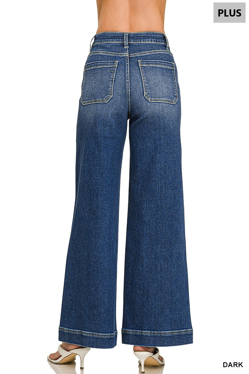 High Rise Pintuck Jeans