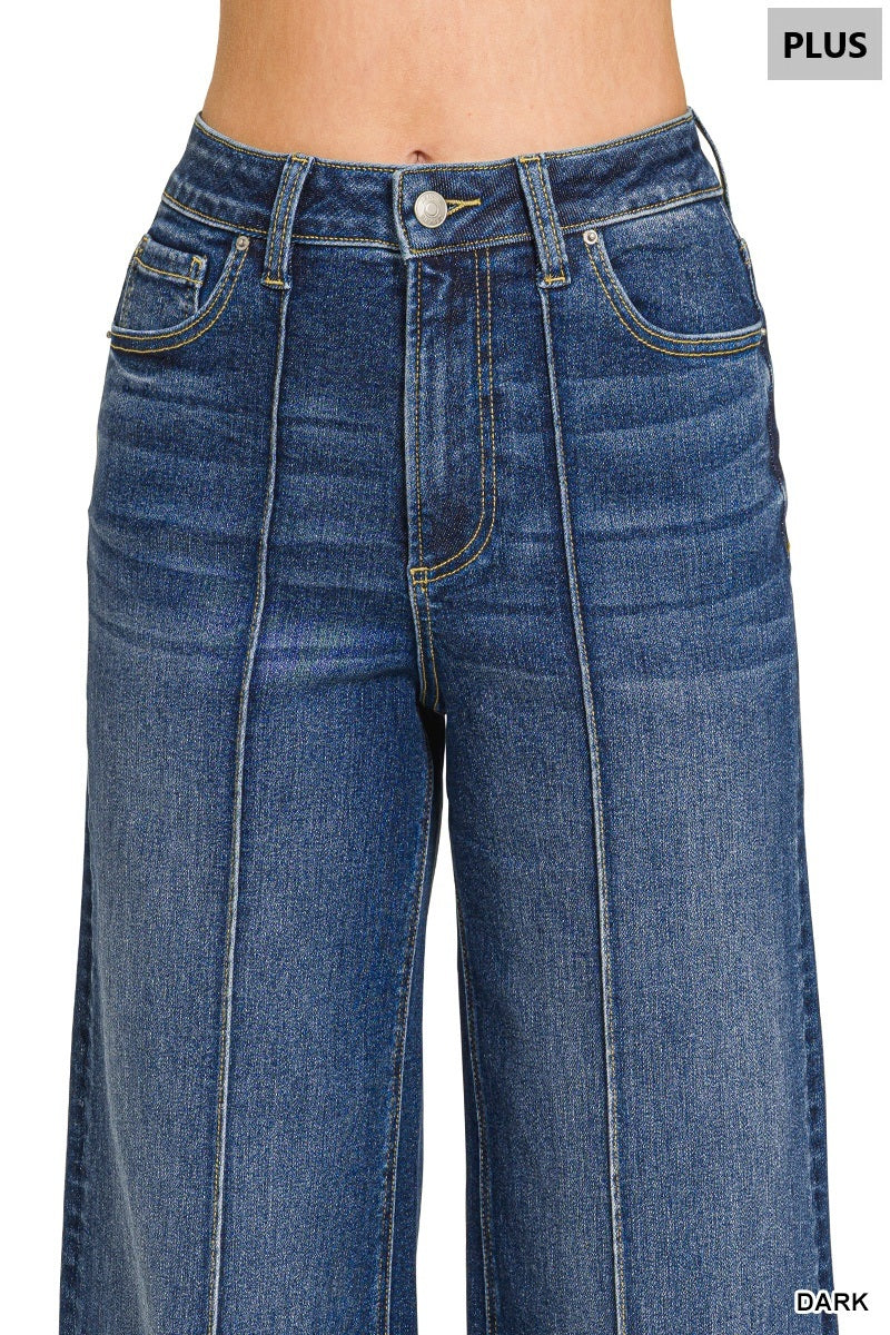 High Rise Pintuck Jeans