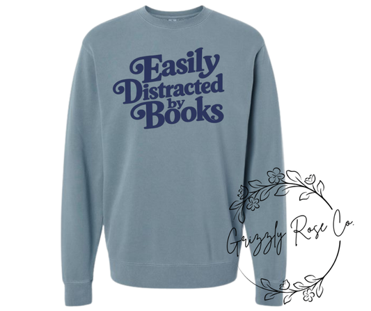 Easily Distracted by Books Crewneck Sweatshirt