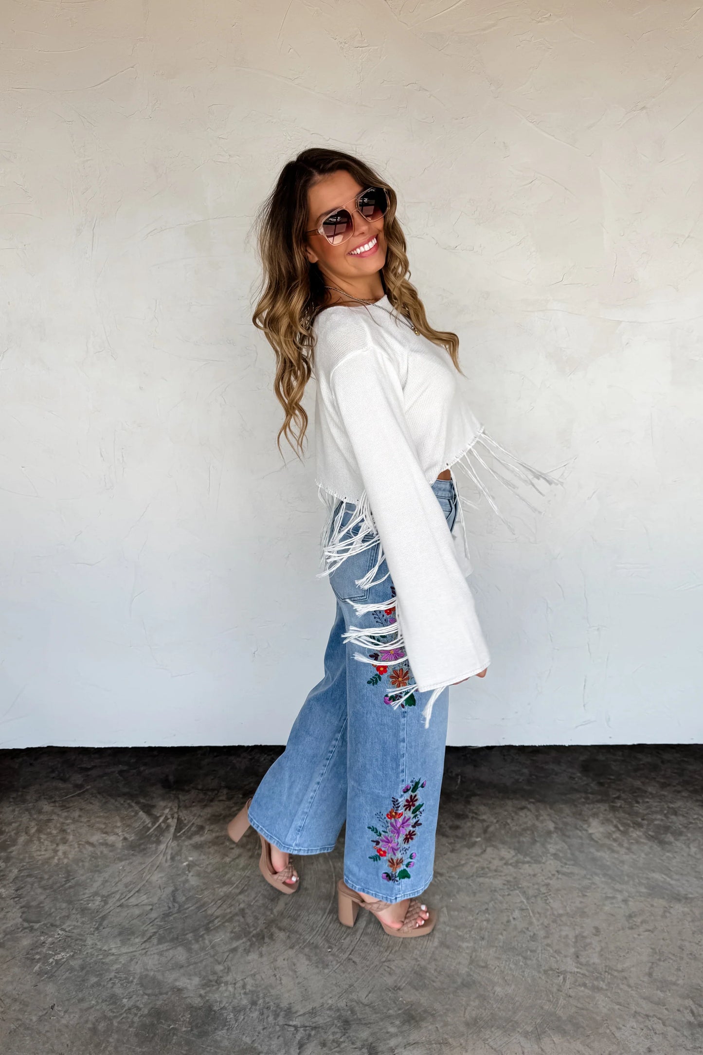 Evie Floral Embroidered Jean by Blakely