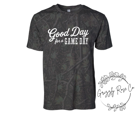 It's A Good Day For A Game Day Camo Graphic Tee