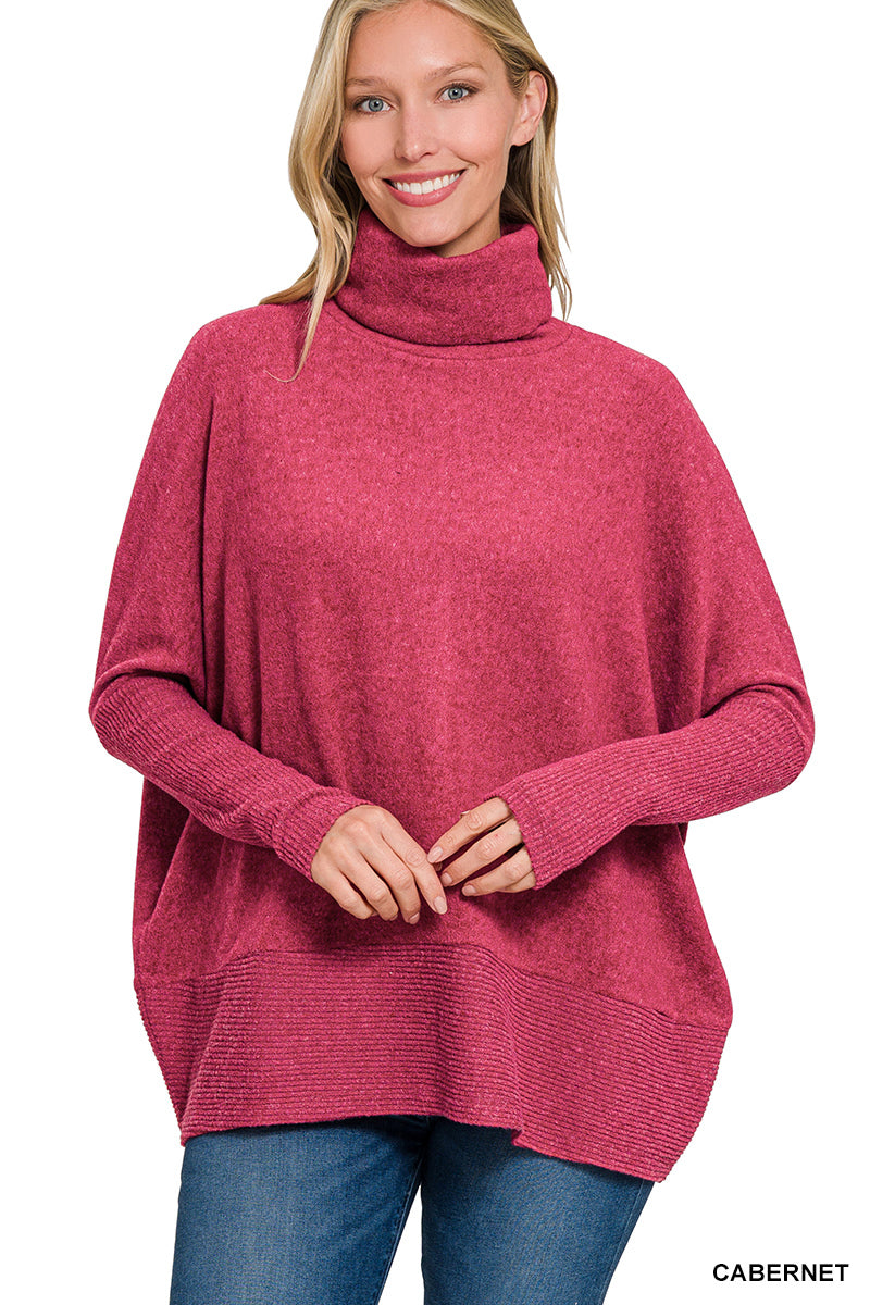 Brushed Melange Turtleneck Sweater