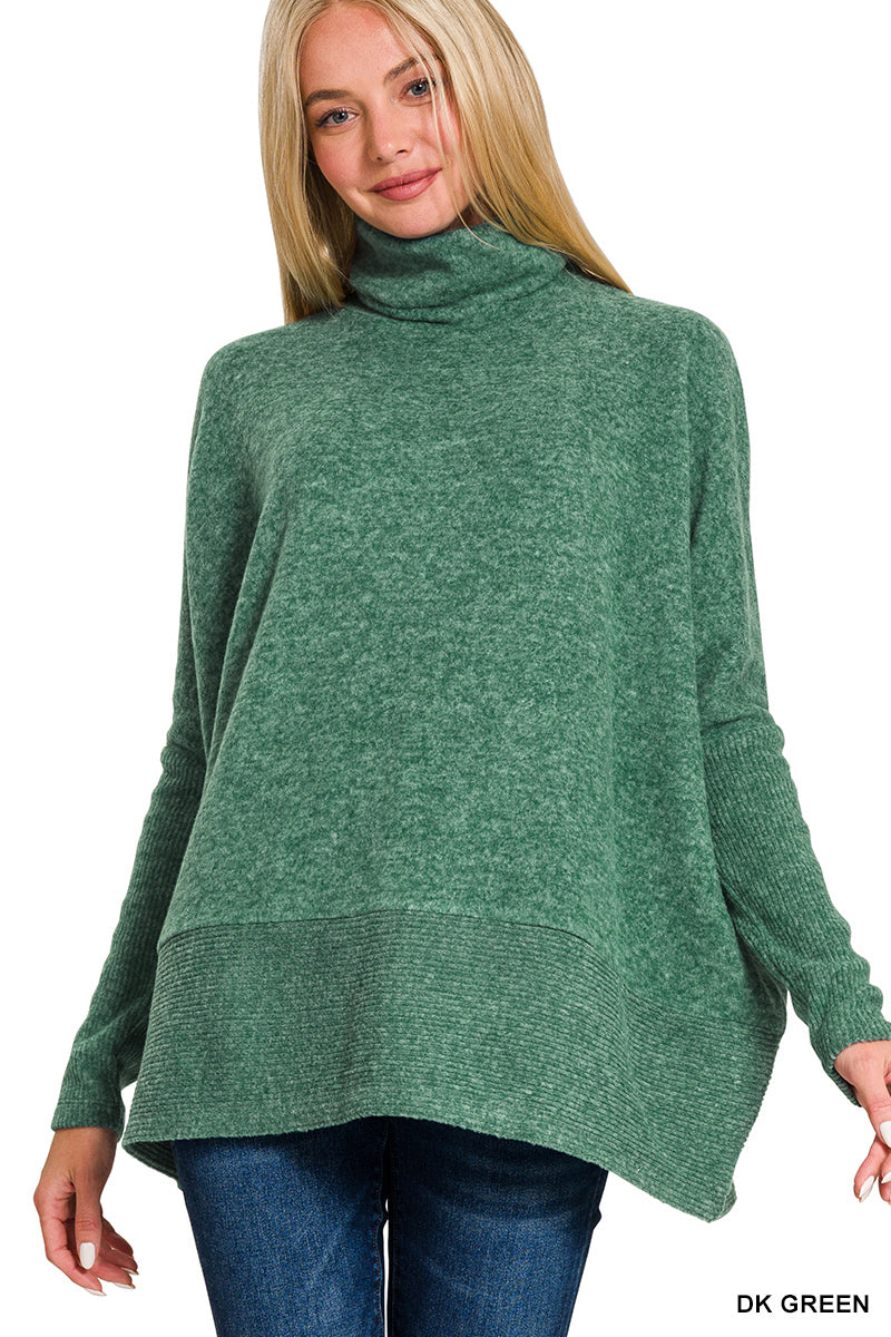 Brushed Melange Turtleneck Sweater