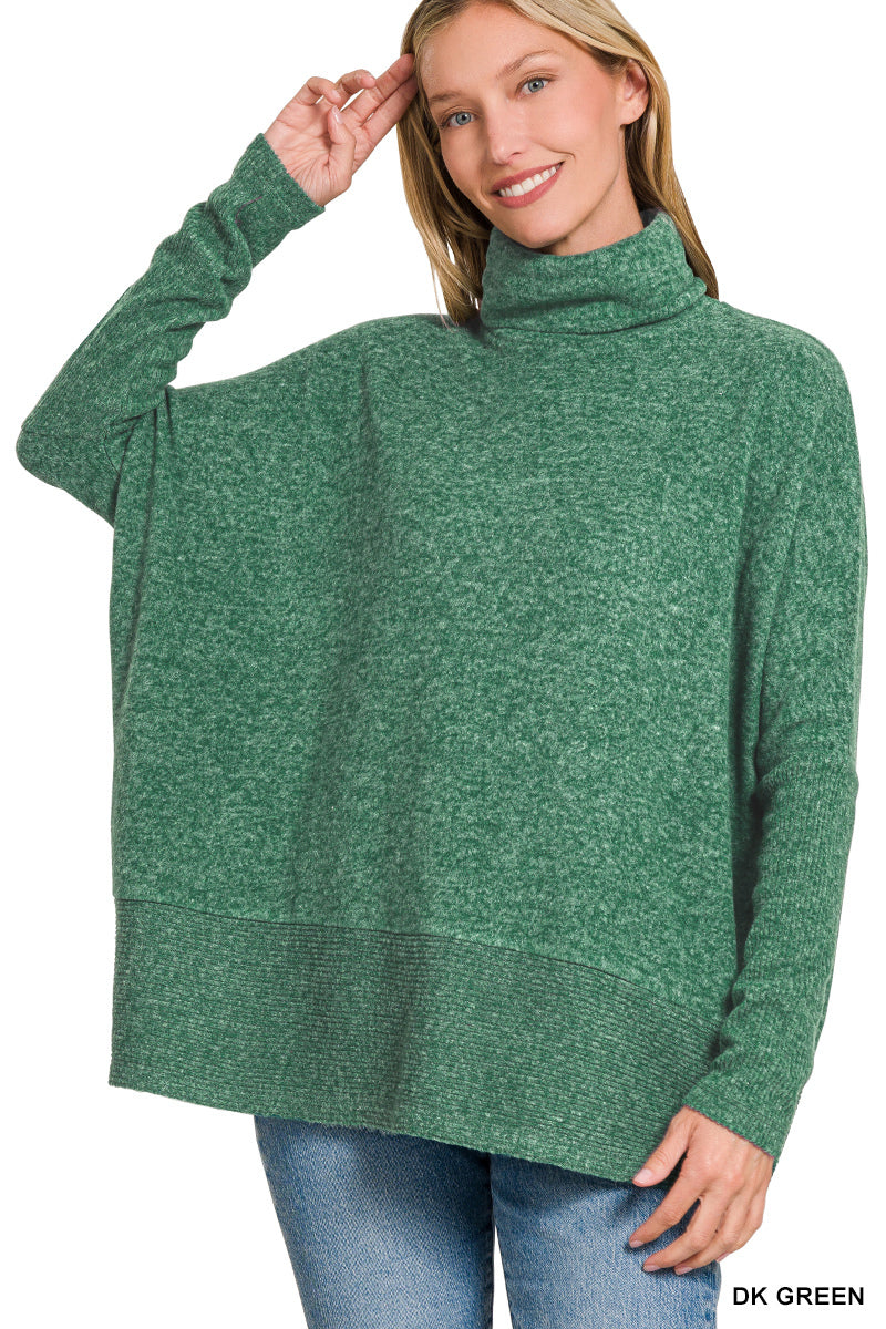 Brushed Melange Turtleneck Sweater
