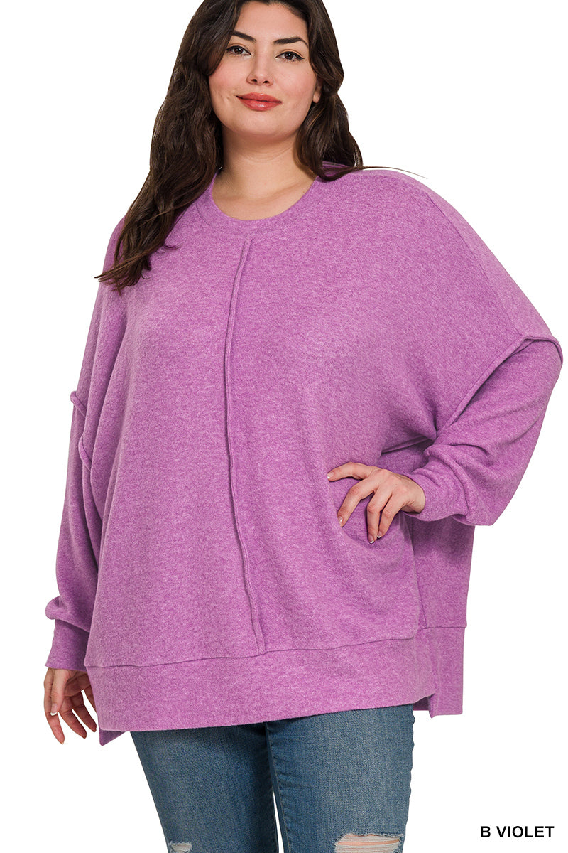 Brushed Melange Hacci Oversized Sweater