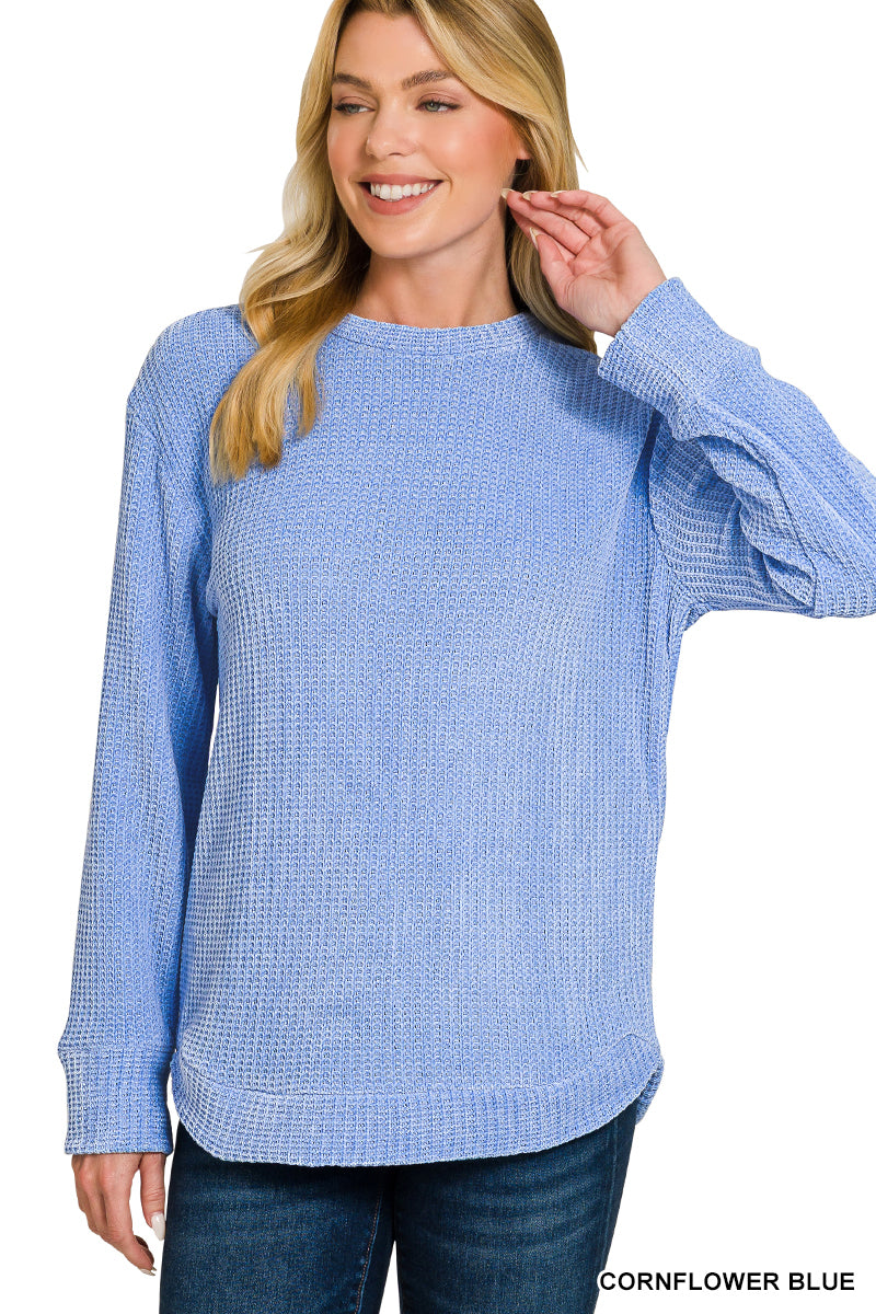 Chenille Waffle Knit Sweatshirt