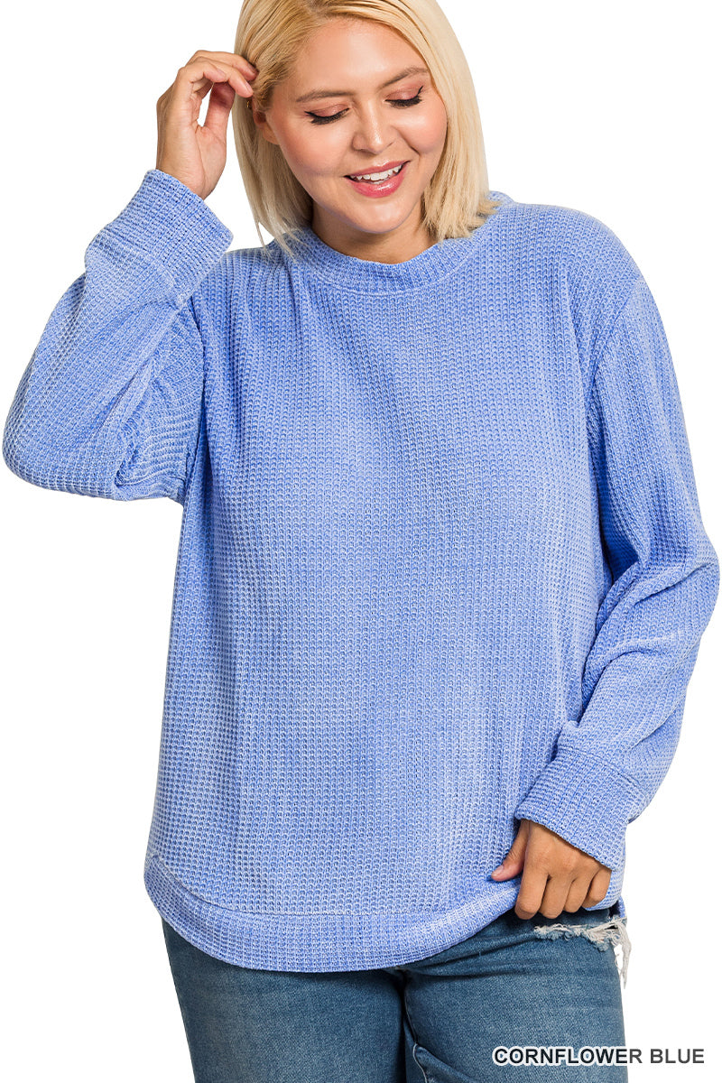 Chenille Waffle Knit Sweatshirt