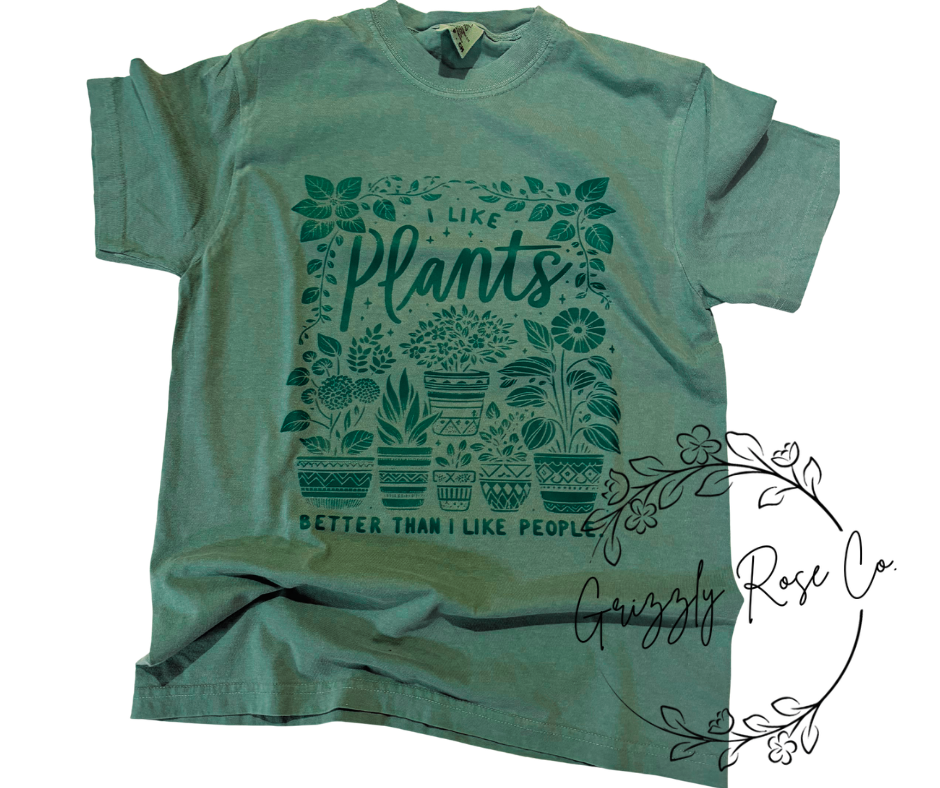 I Like Plants Better Than I Like People Comfort Colors Graphic Tee