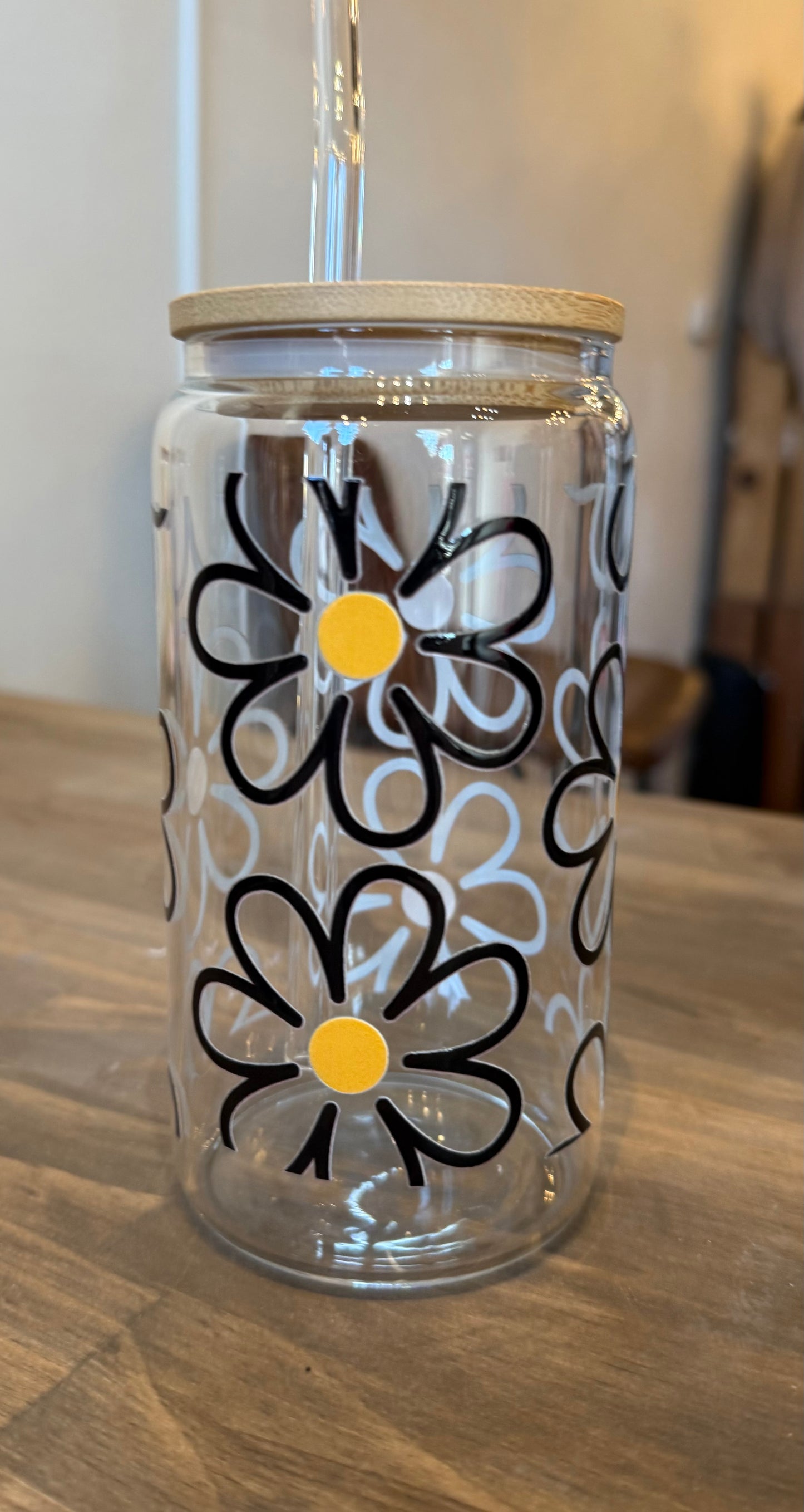 Glass Tumbler w/Bamboo Lid & Straw
